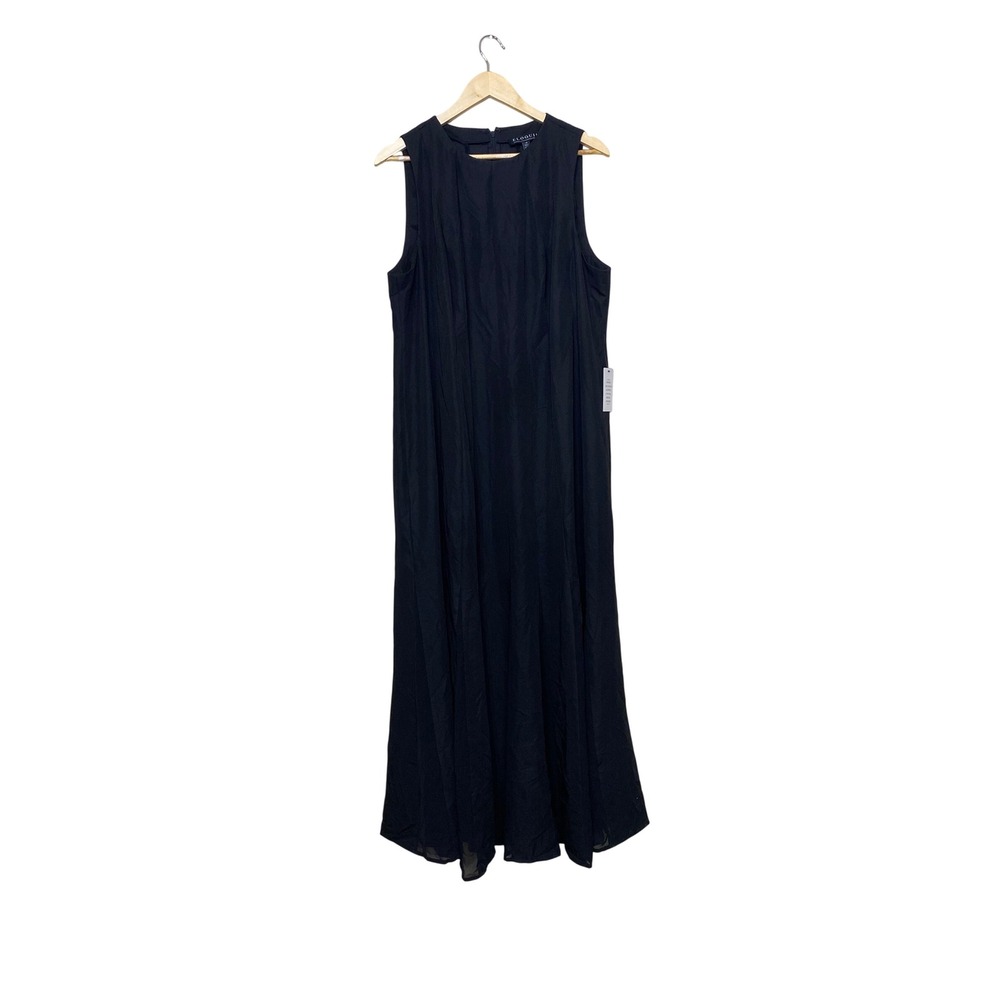 Eloquii‎ Navy Blue Sleeveless Pleated Maxi Dress Womens Size 18 Crew Neck